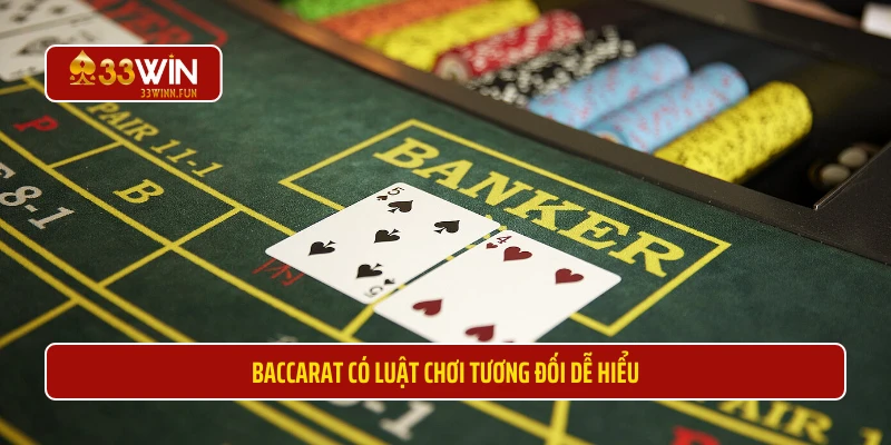 Baccarat có luật chơi tương đối dễ hiểu 